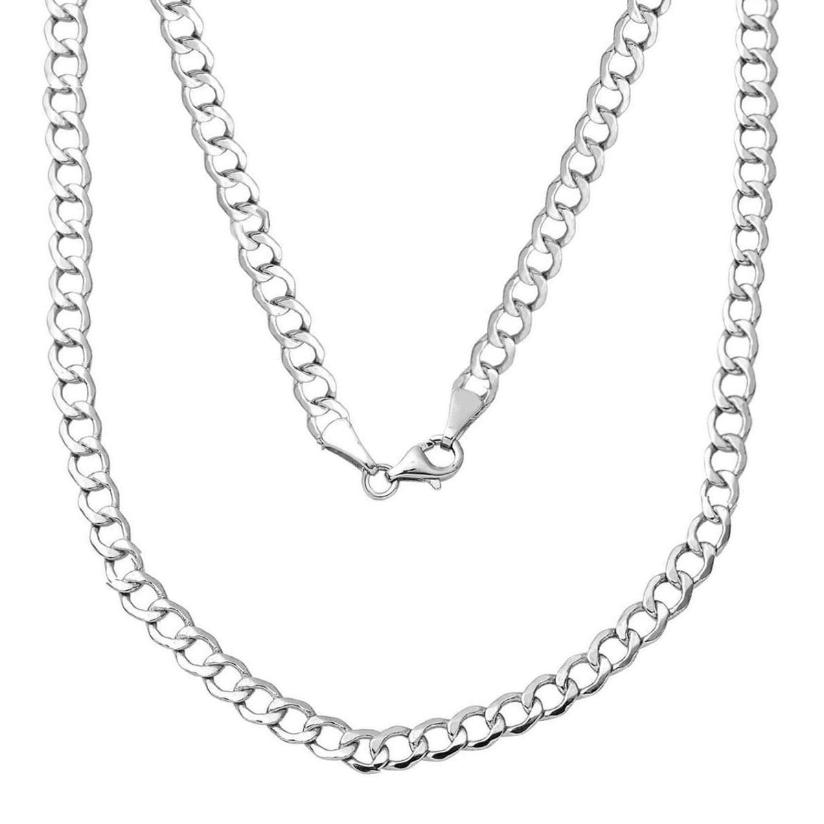 14K White Gold Curb Unisex Chain