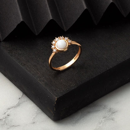 14K Yellow Gold Dawn Time Cubic Zirconia Ring