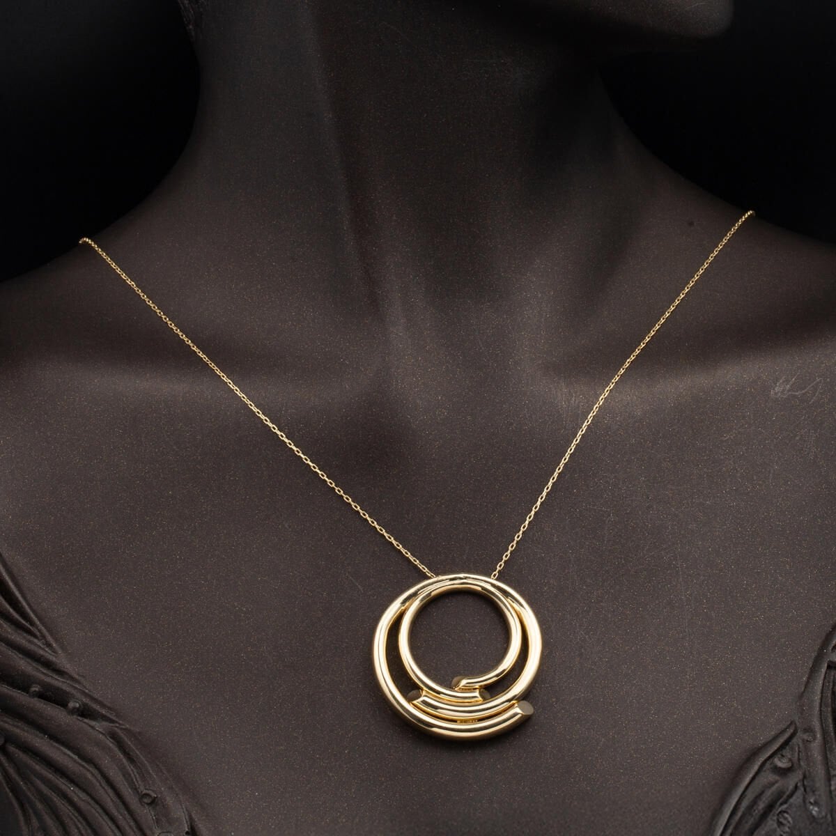 14K Yellow Gold Ribbed Design Jewelry Set