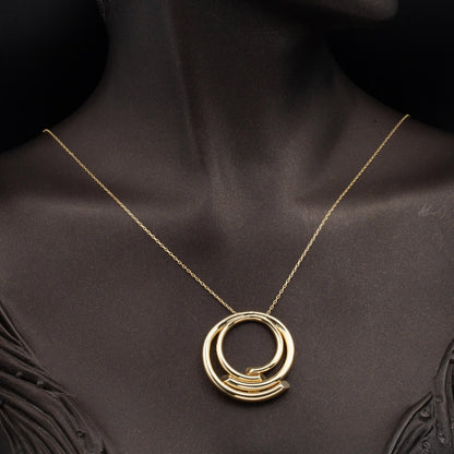 14K Yellow Gold Ribbed Design Jewelry Set