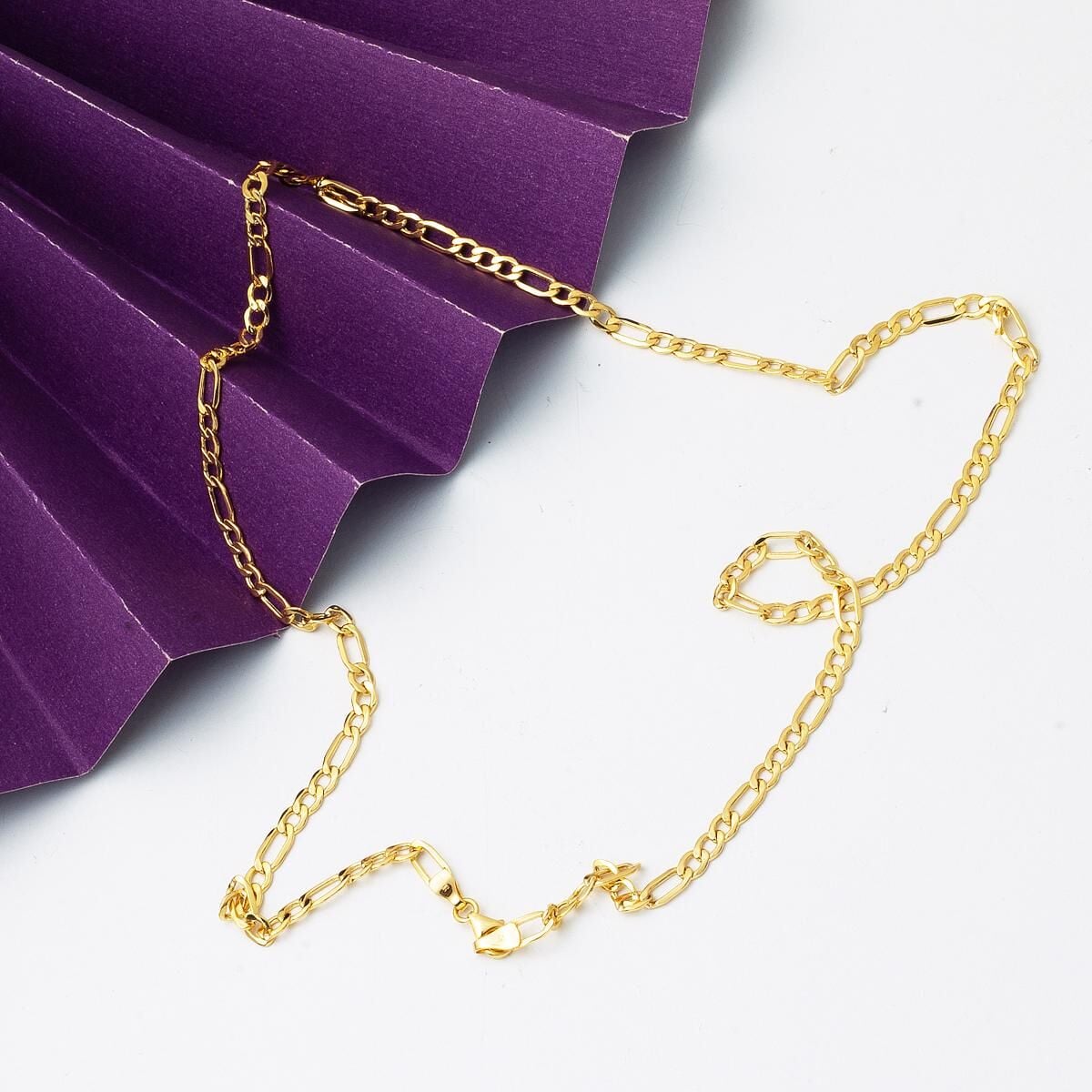 14K Yellow Gold Figaro Chain 55 cm 2.5 mm