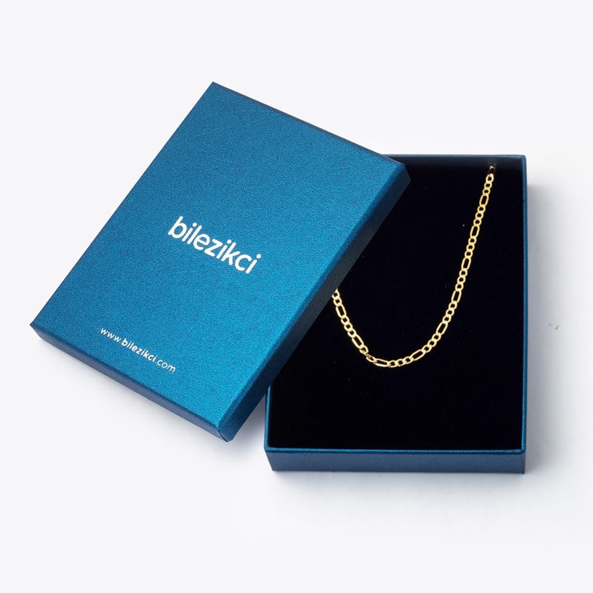 14K Yellow Gold Figaro Chain 55 cm 2.5 mm