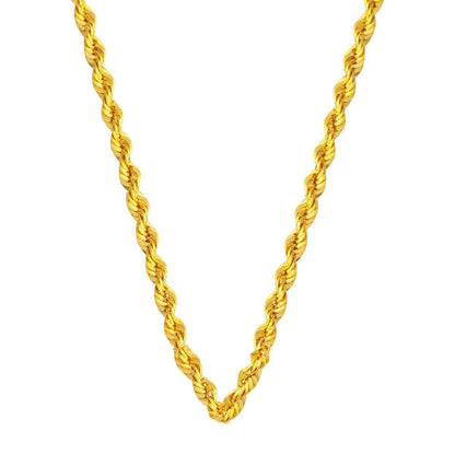 14K Yellow Gold 55 cm Twisted Rope Chain