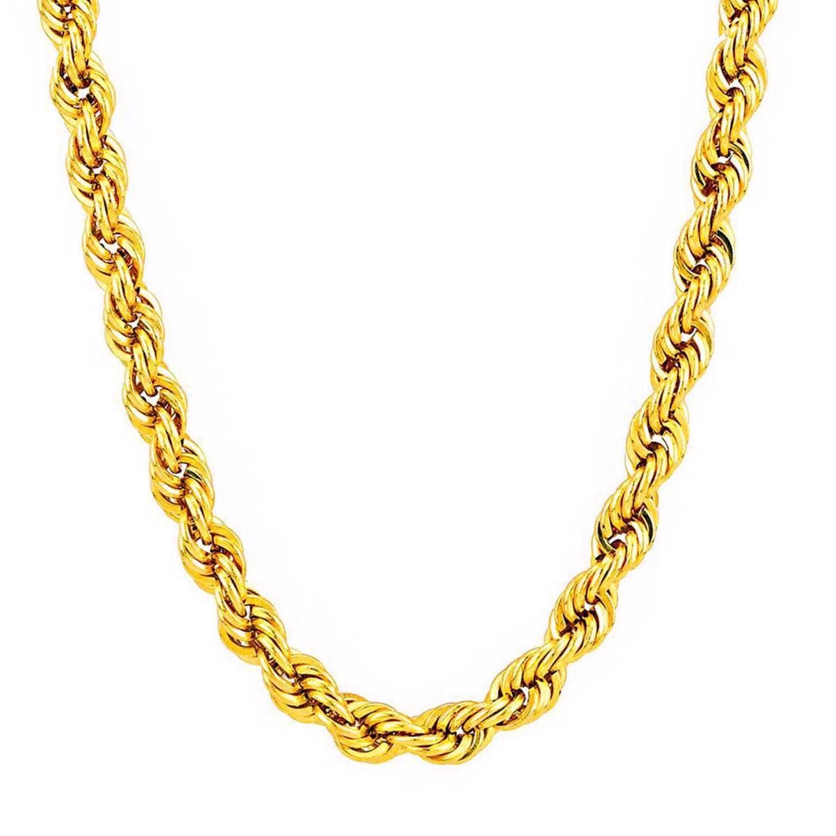 14K Yellow Gold 55 cm Twisted Rope Chain