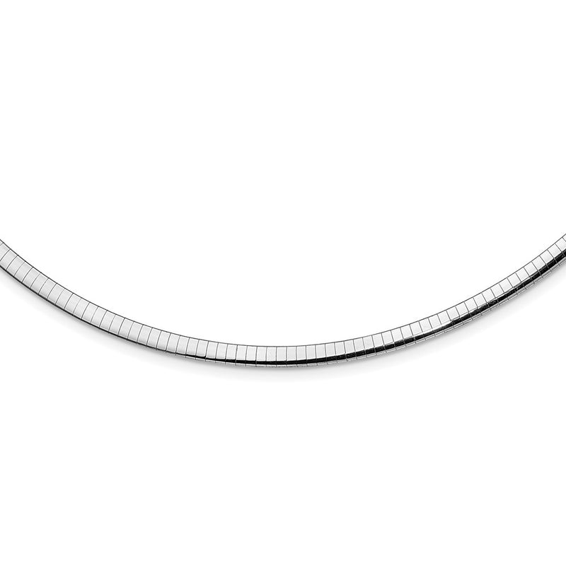 10K Two Tone 4mm Reversible Omega Necklace