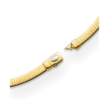 10K Two Tone 4mm Reversible Omega Necklace