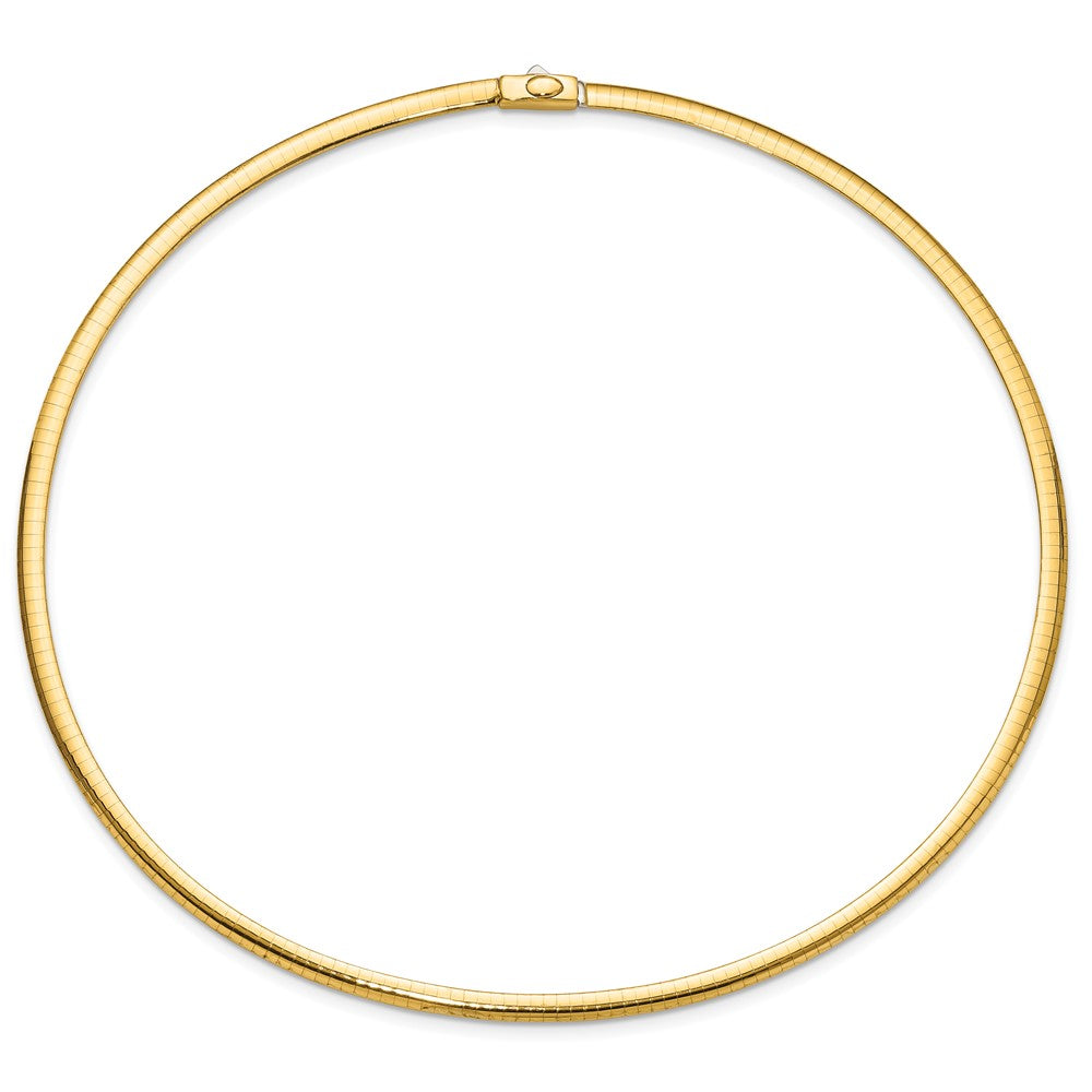 10K Two Tone 4mm Reversible Omega Necklace