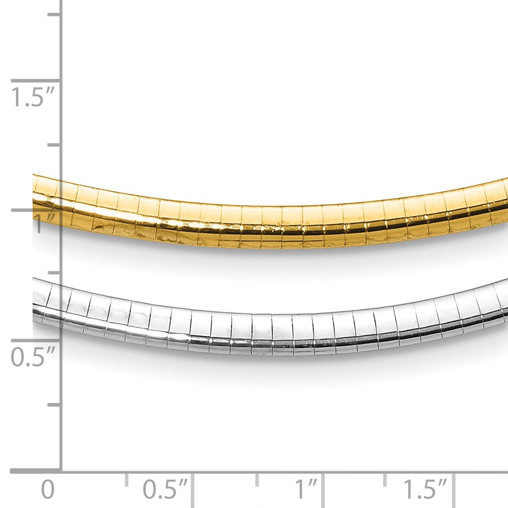 10K Two Tone 4mm Reversible Omega Necklace