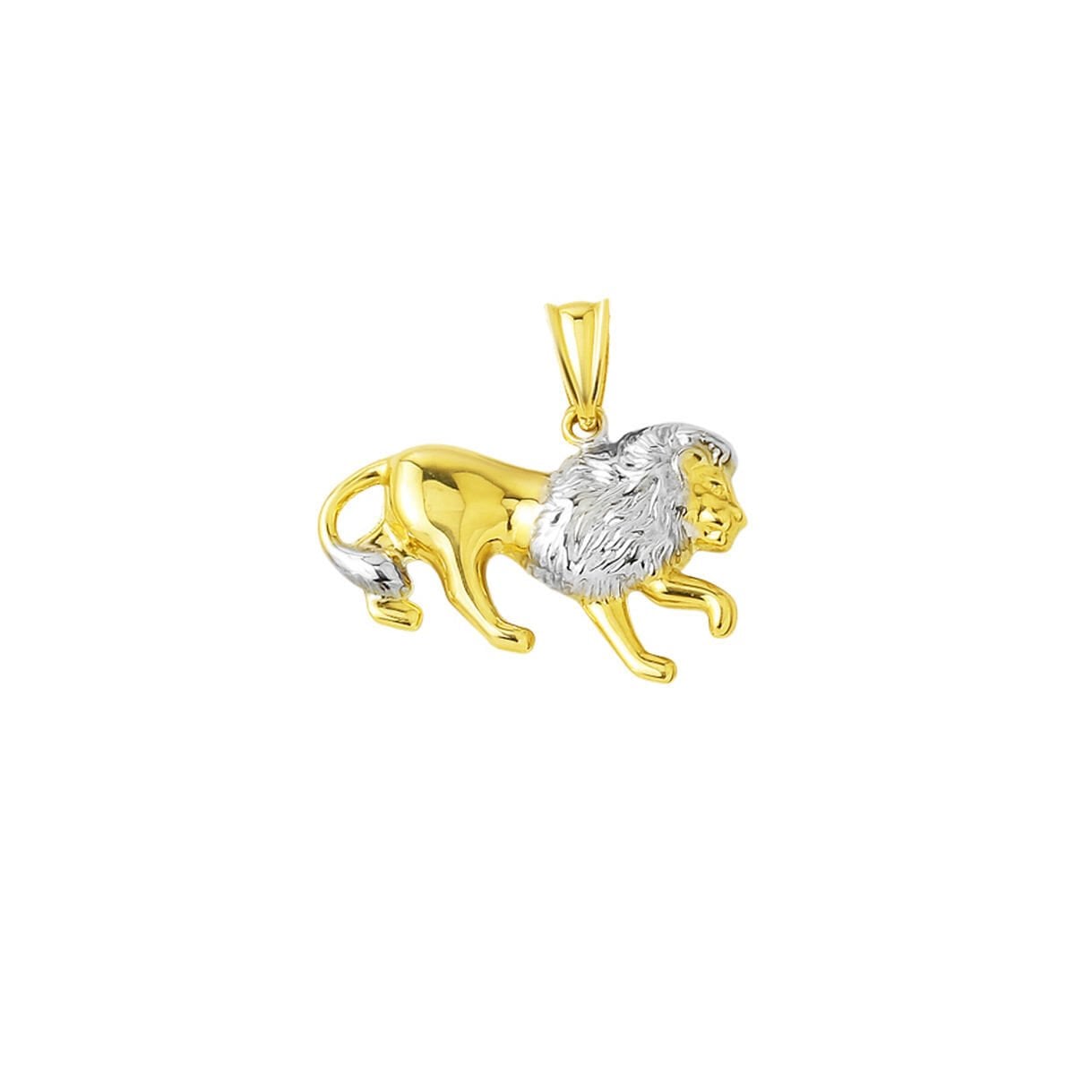 14K Yellow Gold Lion Zodiac Pendant