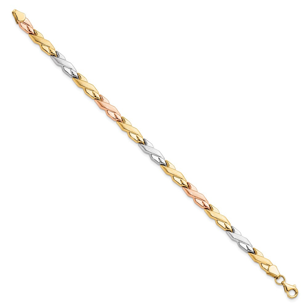 7 Inch 10K W/Rose And White Rhodium Bracelet