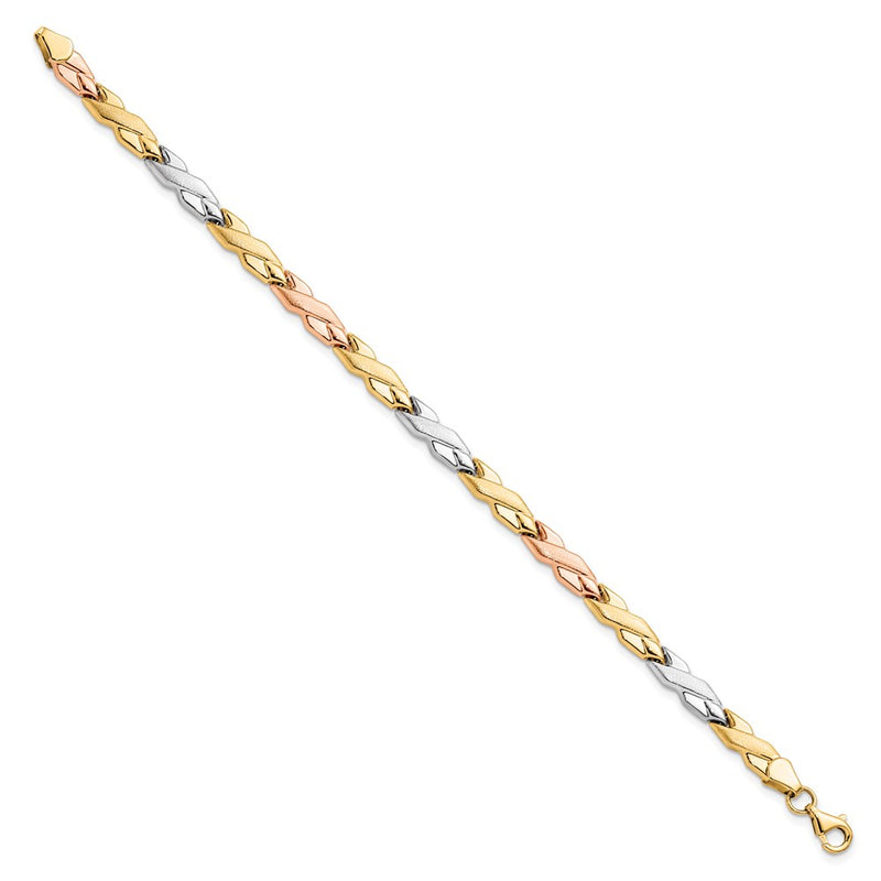 7 Inch 10K W/Rose And White Rhodium Bracelet
