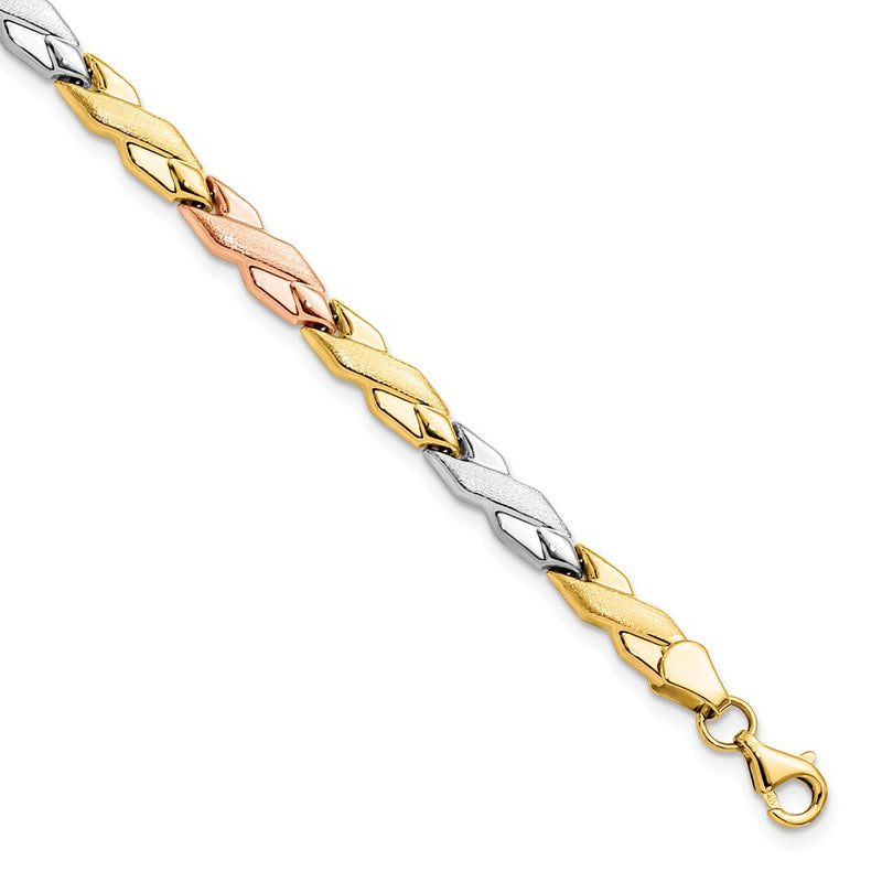 7 Inch 10K W/Rose And White Rhodium Bracelet