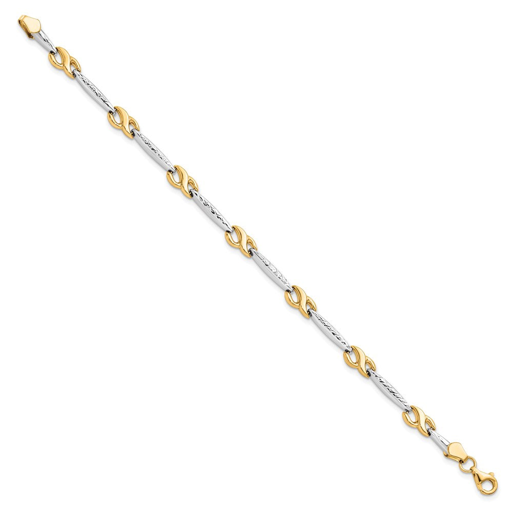 10K Yellow Rhodium D/C Bracelet