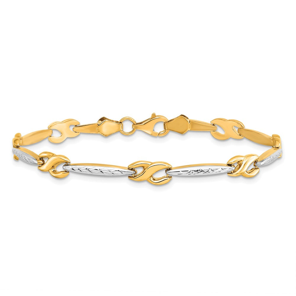10K Yellow Rhodium D/C Bracelet