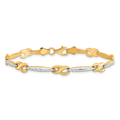 10K Yellow Rhodium D/C Bracelet