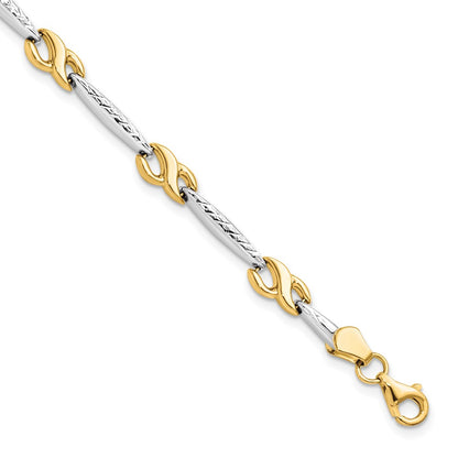 10K Yellow Rhodium D/C Bracelet