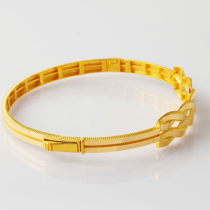 14K Yellow Gold Ivy Ajda Hinged Cuff Bangle (5.84 g)