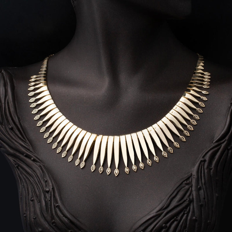 14K Yellow Gold Modern Bridal Jewelry Set