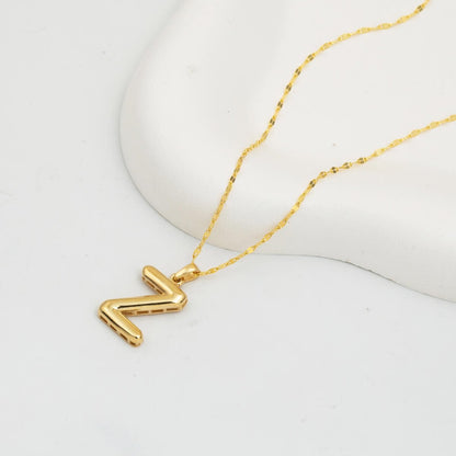 14K Yellow Gold Balloon Initial Z Necklace