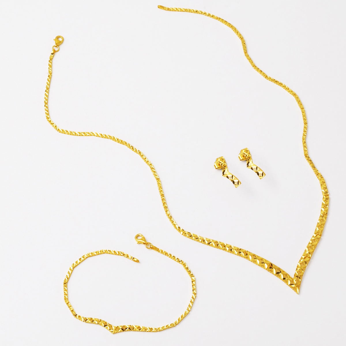14K Yellow Gold Flower of Life Jewelry Set