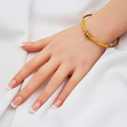 22K Yellow Gold Indian Style Lock Enamel Bangle