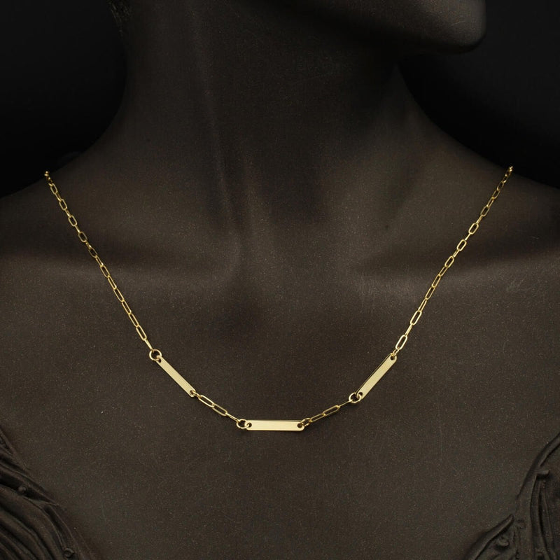 14K Yellow Gold Personalized 3 Name Chain Necklace