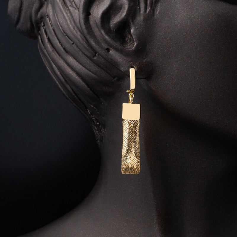 14K Yellow Gold Italian Dangle Earrings