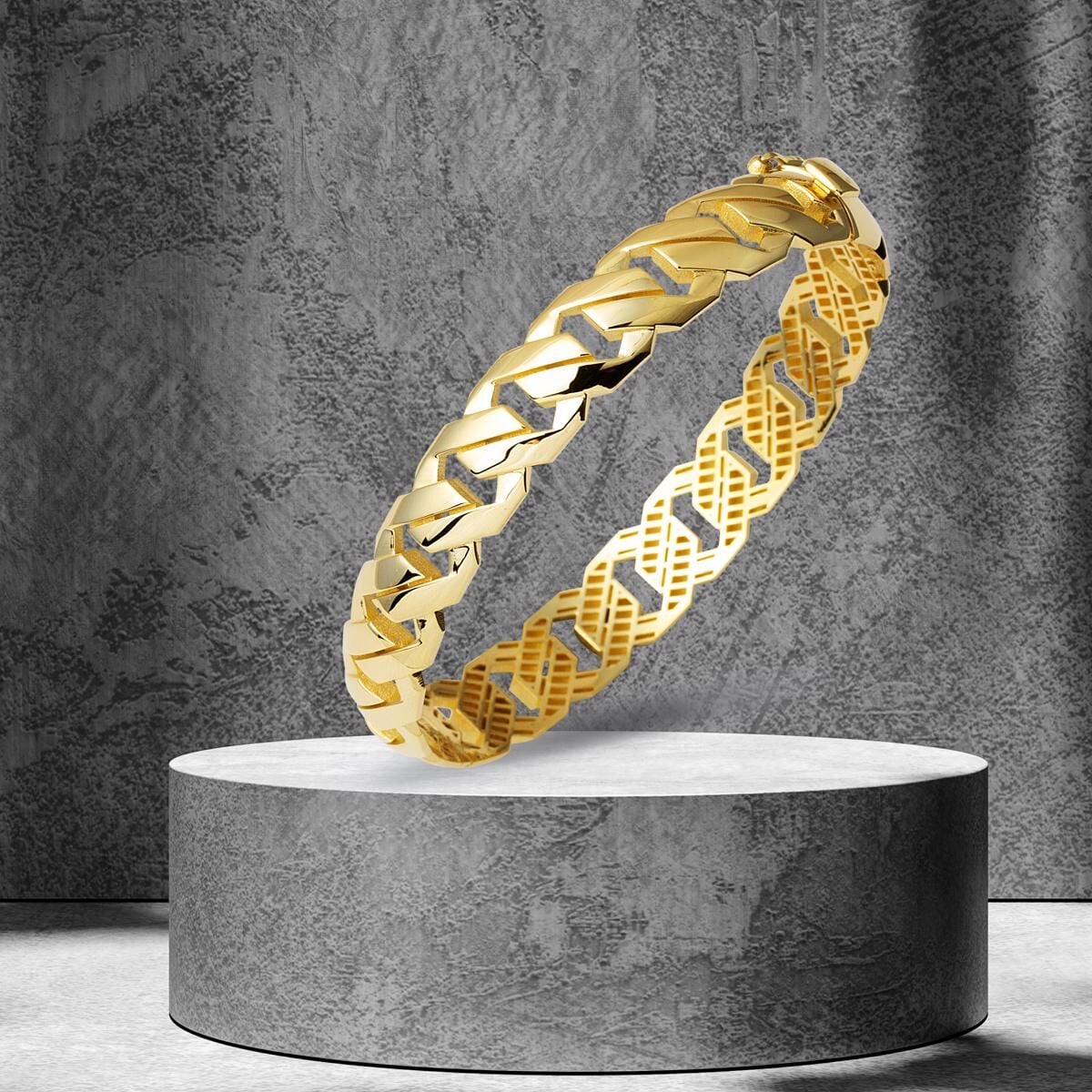 14K Yellow Gold My Favorite Hinged Cuff Bangle