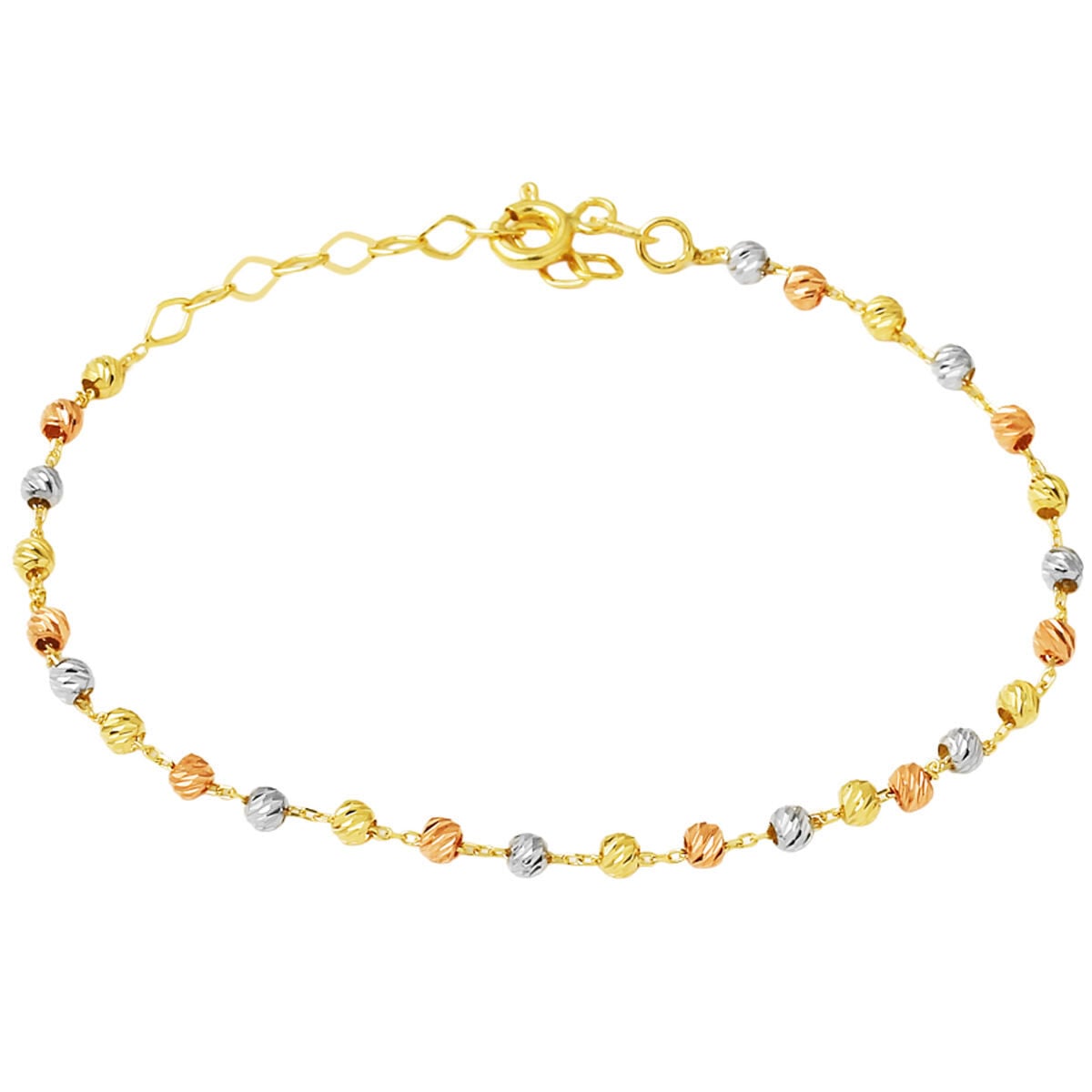 14K Yellow Gold Colored Gold Bead Bracelet