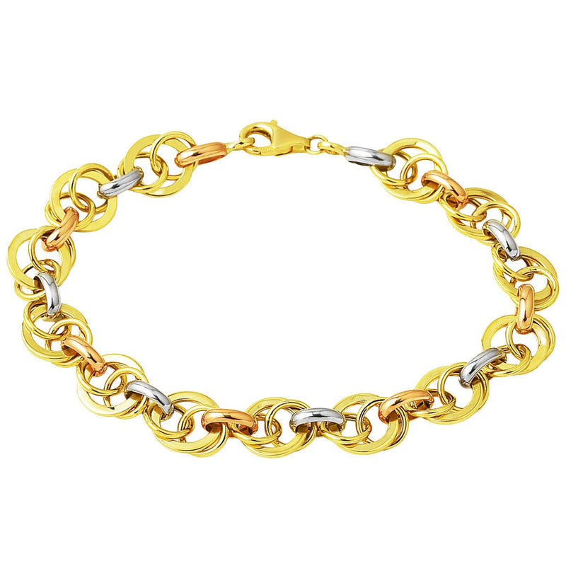 14K Yellow Gold Round Hoop Women's Bracelet
