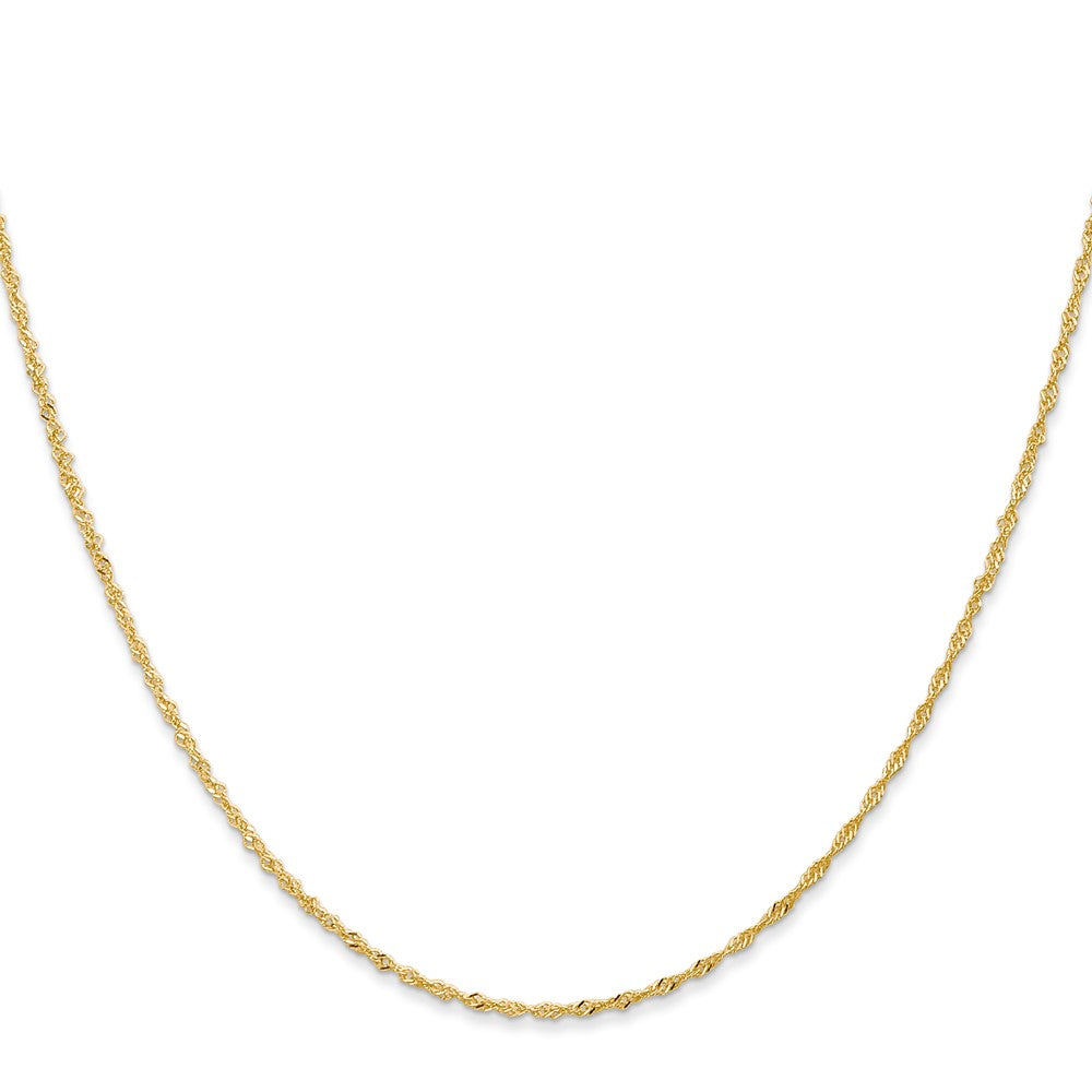 20 Inch 14K 1mm Singapore With Spring Ring Clasp Chain Necklace
