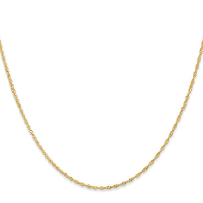 20 Inch 14K 1mm Singapore With Spring Ring Clasp Chain Necklace