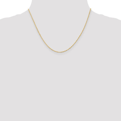18 Inch 14K 1mm Singapore With Spring Ring Clasp Chain Necklace