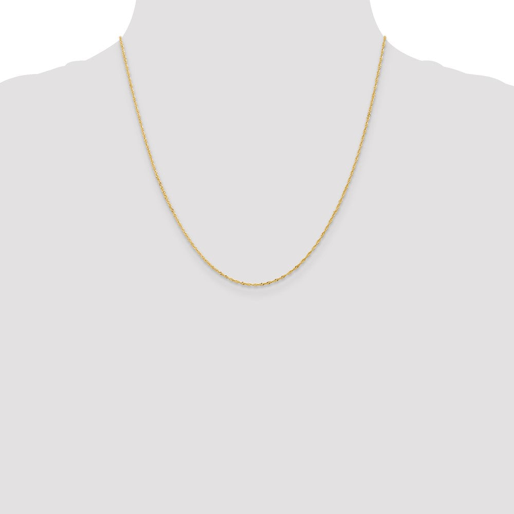 20 Inch 14K 1mm Singapore With Spring Ring Clasp Chain Necklace