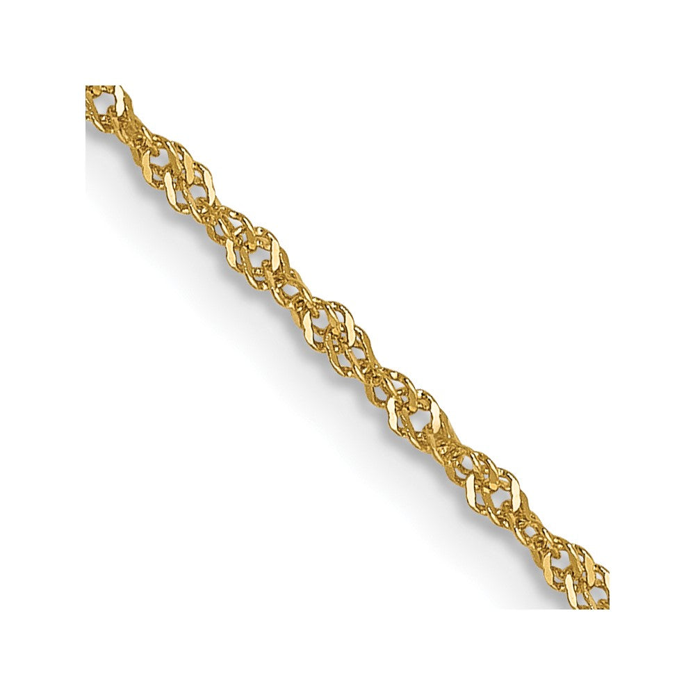 20 Inch 14K 1mm Singapore With Spring Ring Clasp Chain Necklace