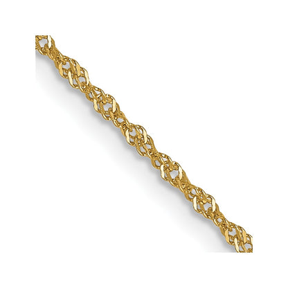 18 Inch 14K 1mm Singapore With Spring Ring Clasp Chain Necklace
