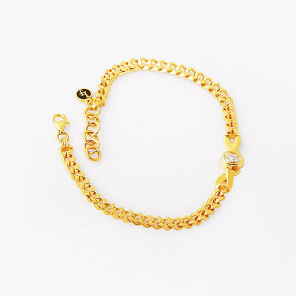 14K Yellow Gold Curb Moissanite Bracelet 0.80 Ct (8.07 g)