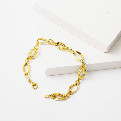 14K Yellow Gold Hoop Hallow Bracelet