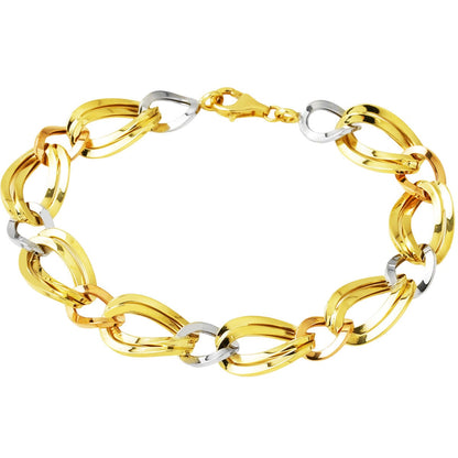 14K Yellow Gold Double Hoop Hallow Bracelet