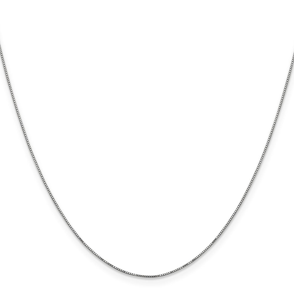 14K White Gold 16 inch Carded .5mm Box Link with Spring Ring Clasp Chain Necklace