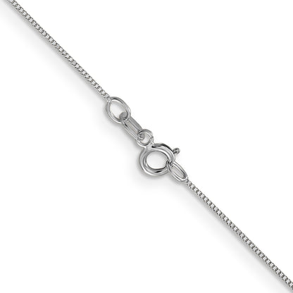 14K White Gold 16 inch Carded .5mm Box Link with Spring Ring Clasp Chain Necklace