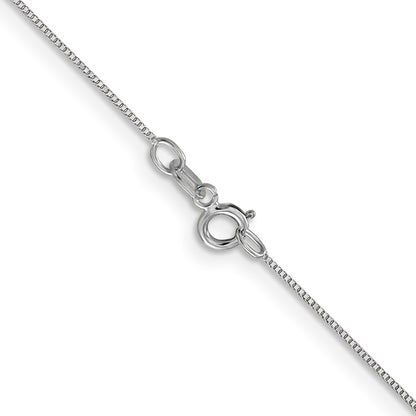 14K White Gold 16 inch Carded .5mm Box Link with Spring Ring Clasp Chain Necklace
