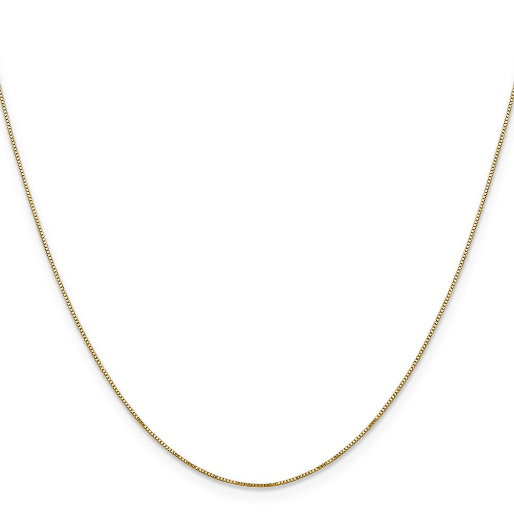14K Yellow Gold Carded .5mm Box Link with Spring Ring Clasp Chain Necklace