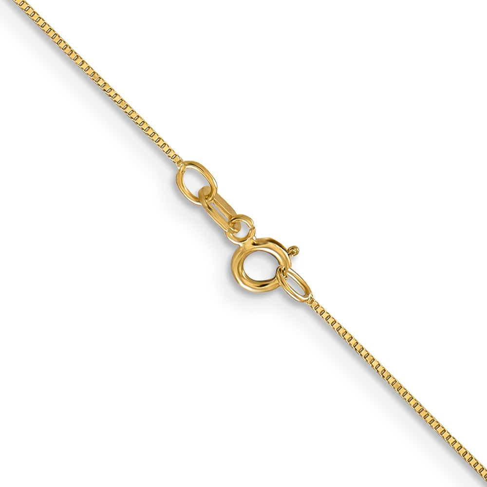 14K Yellow Gold Carded .5mm Box Link with Spring Ring Clasp Chain Necklace