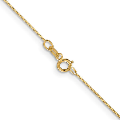 14K Yellow Gold Carded .5mm Box Link with Spring Ring Clasp Chain Necklace