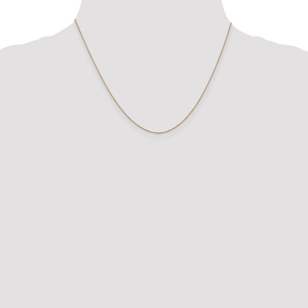 14K Yellow Gold Carded .5mm Box Link with Spring Ring Clasp Chain Necklace