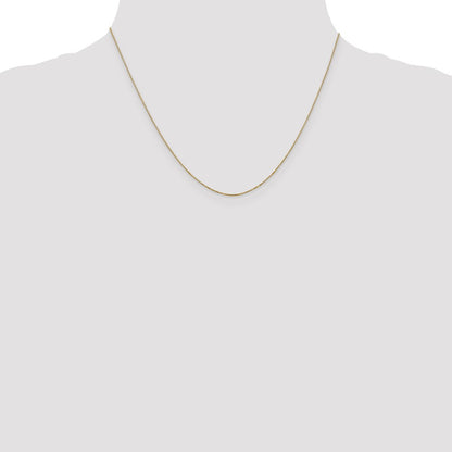 14K Yellow Gold Carded .5mm Box Link with Spring Ring Clasp Chain Necklace
