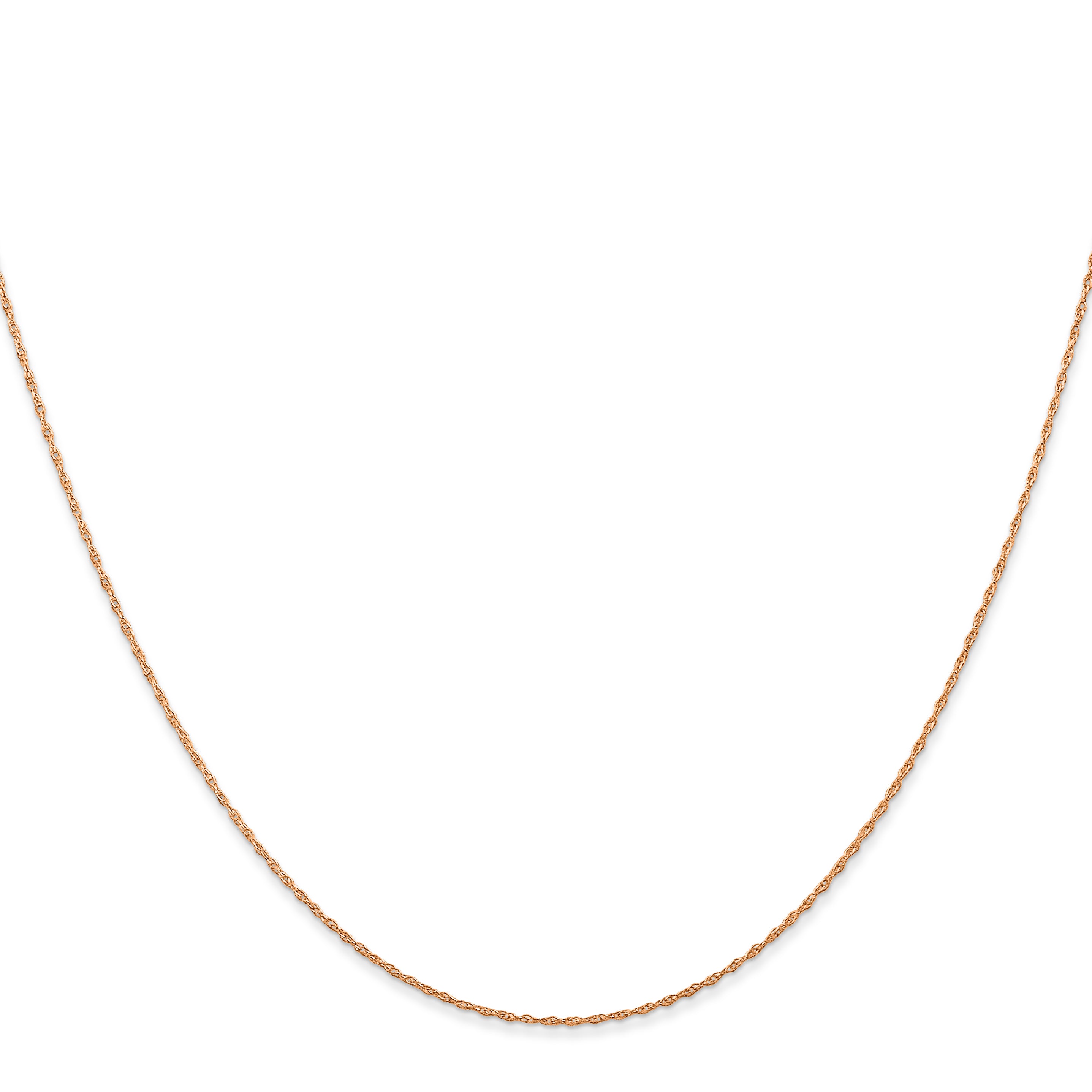 10K Rose Gold 10K .5mm Carded Cable Rope Chain