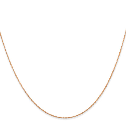 10K Rose Gold 10K .5mm Carded Cable Rope Chain