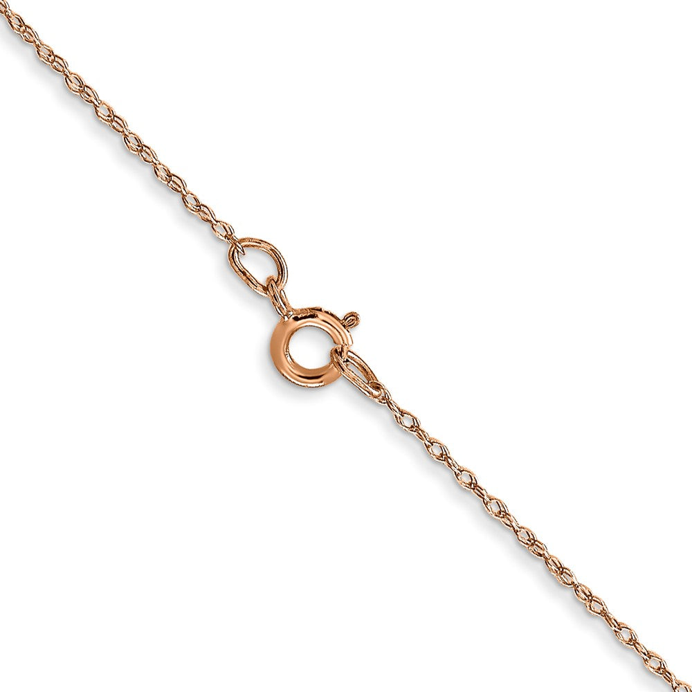 10K Rose Gold .5mm Carded Cable Rope Chain Necklace